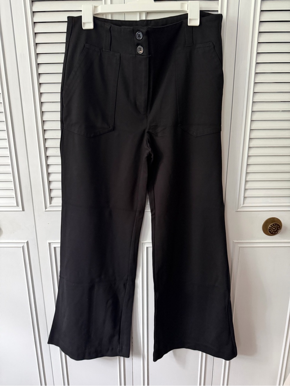 Rachel Zoe Black Wide-Leg Front-Pocket Pants